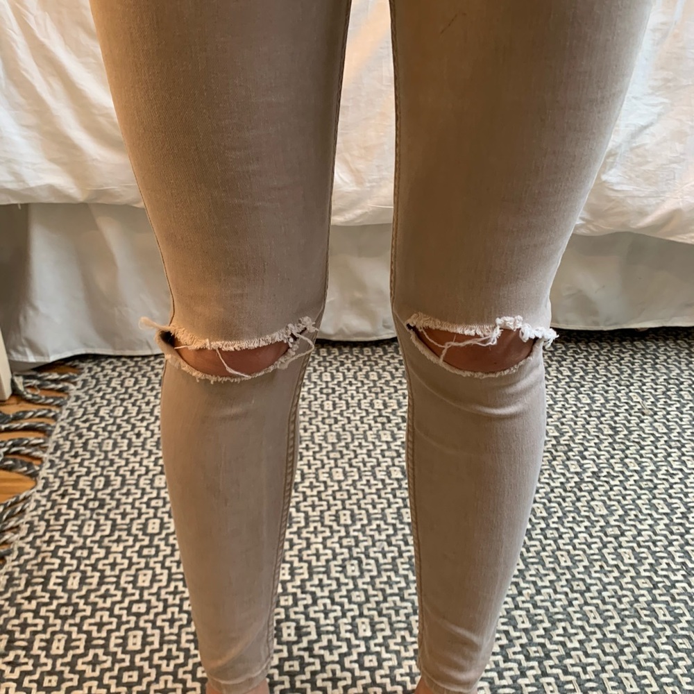 Tan Feee People Skinny Jeans